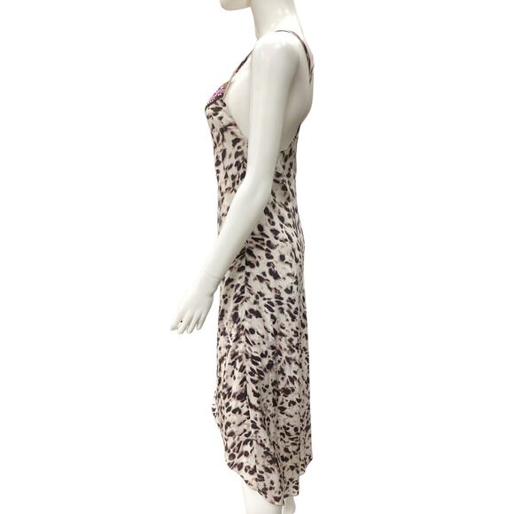 HH Haute Hippie Dress Women’s SZ S 100% Silk Long Spaghetti Straps Animal Print - Picture 3 of 5